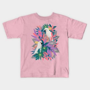 Colourful Tropical Cockatoos Kids T-Shirt